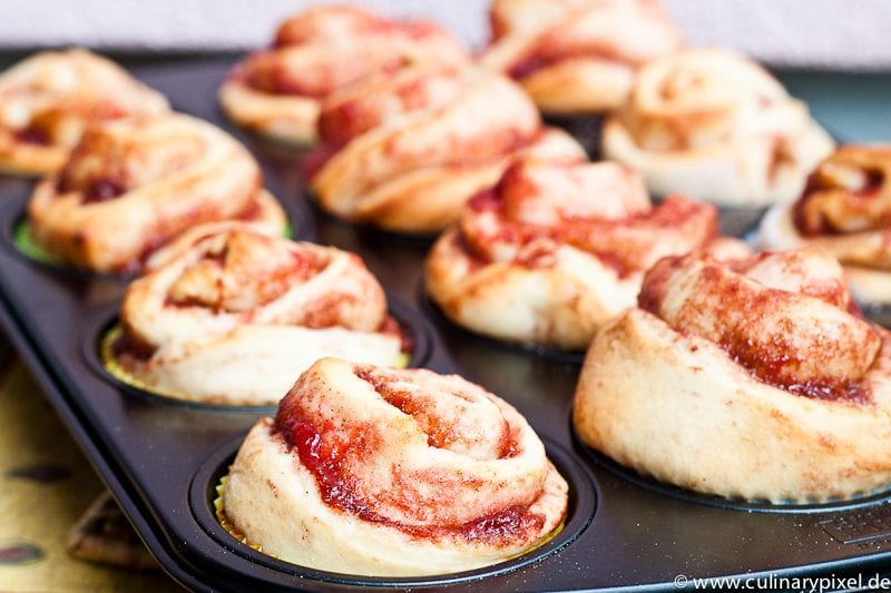 Erdbeere in den Zimtschnecken