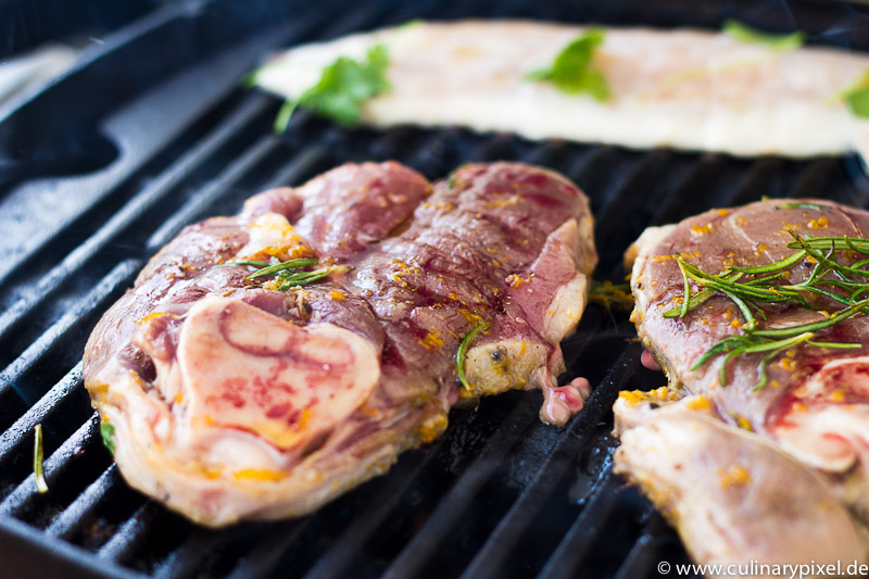 Lammkeule vom Grill mit Orange