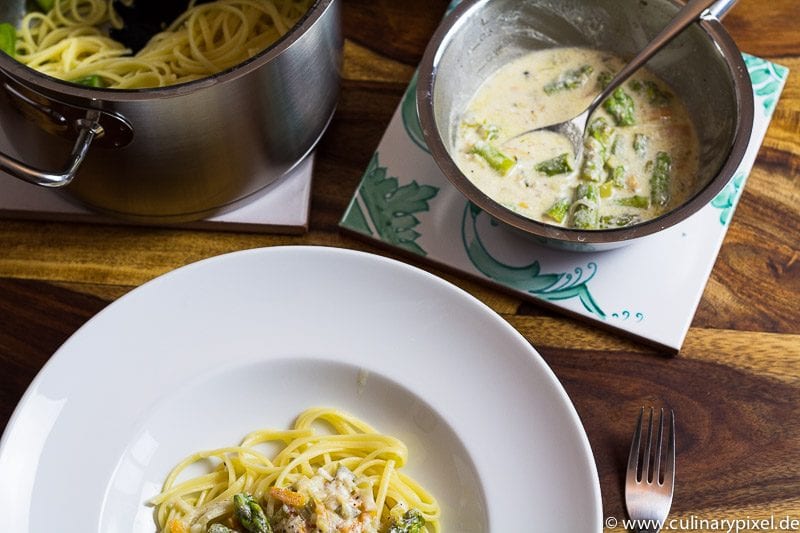 Pasta mit Spargel und Kumquats