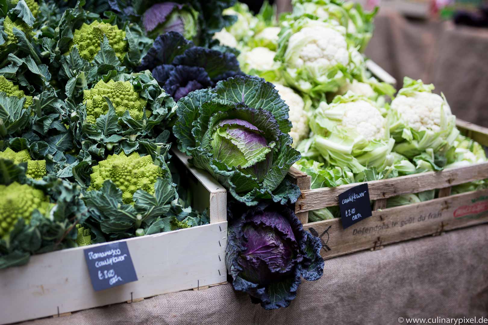 Verschiedene Kohl-Gemüse, Borough Market London
