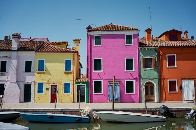 Bunte Häuser auf Burano, Venedig