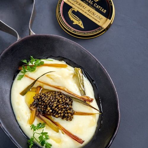Kaviar mit Kartoffelpüree, brauner Butter & Kardamom | Imperial Caviar Auslese